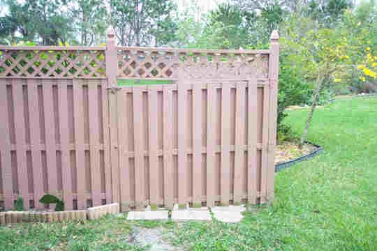 Custom fence project by Kimber Landscapes, first view