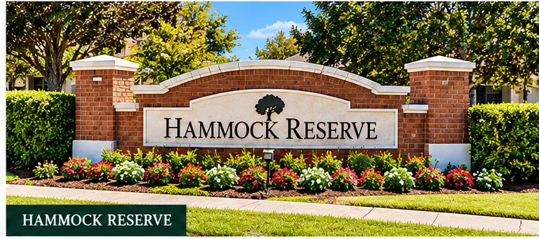 Landscape enhancement proposal illustration for Hammock Reserve community entrance